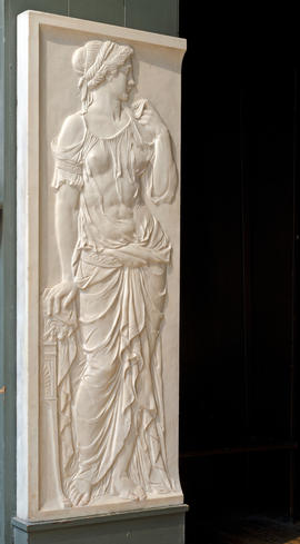 Plaster cast of classical woman in relief