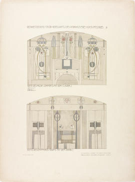 Plate 9 Music Room with Piano & Fireplace from Portfolio of Prints