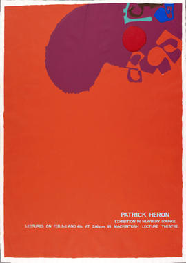 Poster for an exhibition and artist talk by Patrick Heron