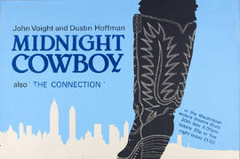 Poster for a film screening at The Glasgow School Of Art showing 'Midnight Cowboy' and 'The Conne...