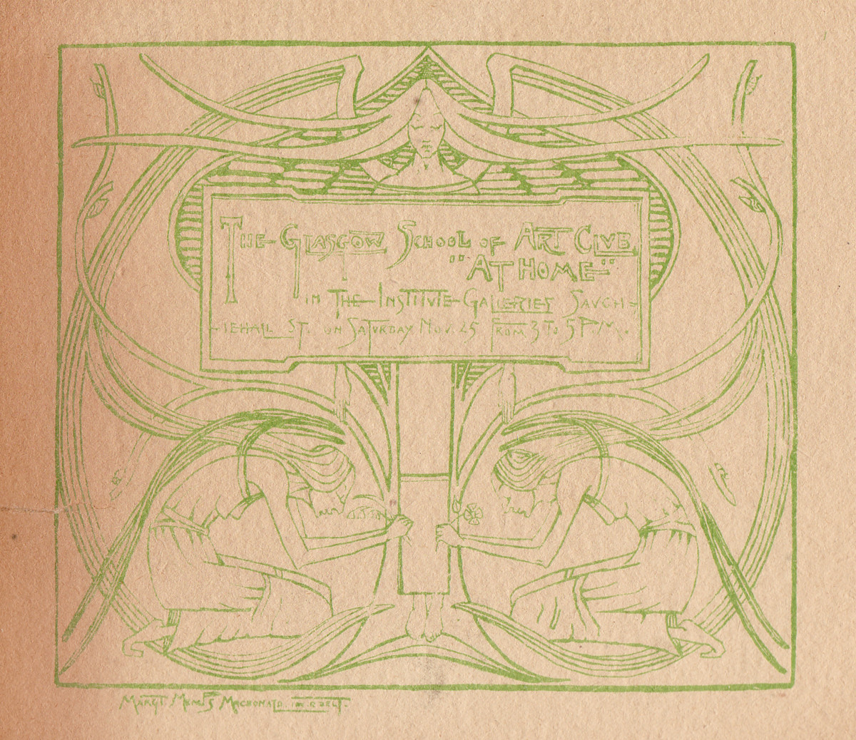 Margaret Macdonald Mackintosh · Design for a Glasgow School of Art Club 'Programme' · 1893