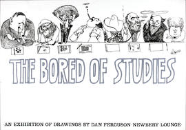 Poster for an exhibition of drawings by Danny Ferguson entitled The Bored of Studies