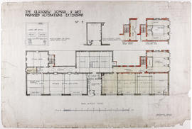 Design for Glasgow School of Art: plan of first floor