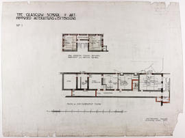 Design for Glasgow School of Art: plan of entresol level