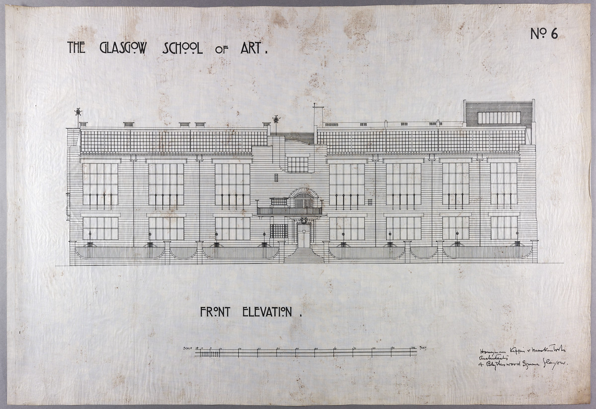 The Glasgow Style · Design for Glasgow School of Art: front elevation, by Charles Rennie Mackintosh · c1910