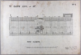 Design for Glasgow School of Art: front elevation