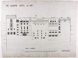 Design for Glasgow School of Art: south elevation