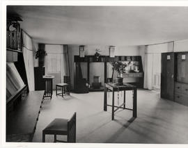 Interior of Hous'hill, Glasgow - the blue bedroom