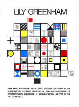 Poster for a talk by Lily Greenham
