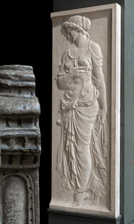 Plaster cast of classical woman in relief