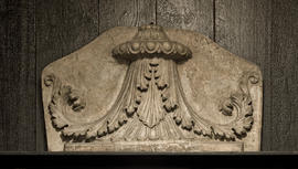 Plaster cast of decorated panel with stylised leaves (Version 2)