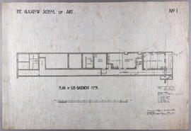 Design for Glasgow School of Art: plan of sub-basement floor