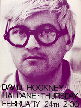 Poster for a lecture by David Hockney