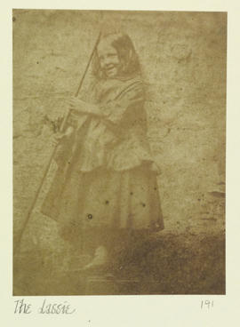 'The wee herd Lassie' - girl with stick