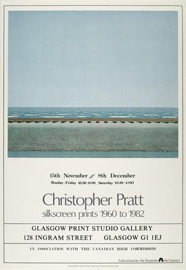 Poster for exhibition 'Christopher Pratt silkscreen prints 1960 to 1982', Glasgow
