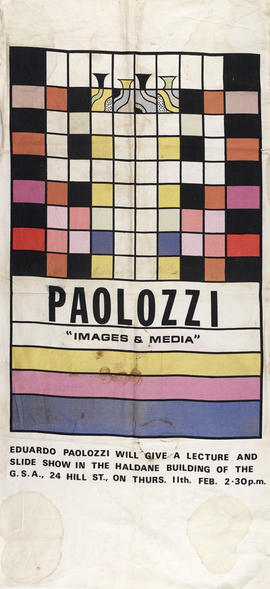 Poster for lecture 'Paolozzi "Images & Media"', Glasgow