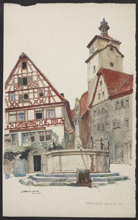 Rothenburg ob der Tauber; town fountain