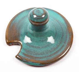 Small turquoise pot with lid (Version 3)