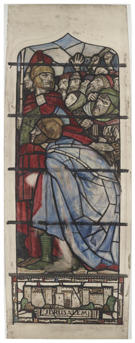 Stained glass cartoon (Christ with soldiers)
