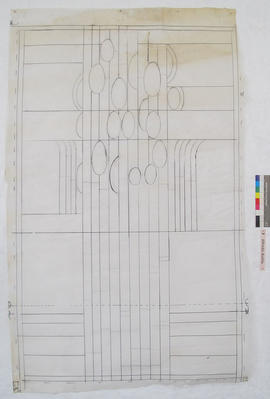 Cartoon for rectangular window with ovals and semicircles