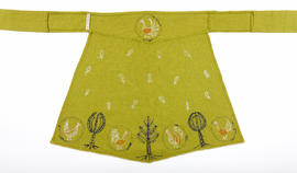 Green apron with trees and chickens (Version 2)
