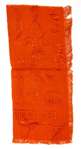Orange linen sampler (Version 1)
