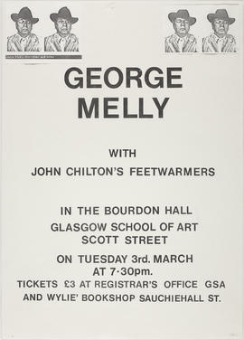 Poster for a performance by George Melly and The John Chilton's Feetwarmers