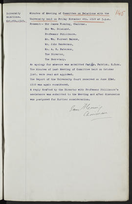 Minutes, May 1909-Jun 1911 (Page 145, Version 1)