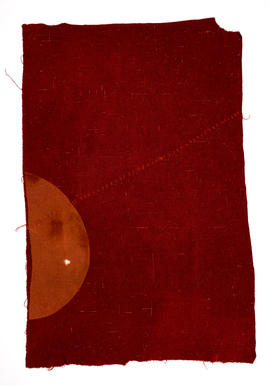 Large woven length of red fabric