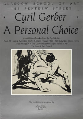 Poster for exhibition 'Cyril Gerber A Personal Choice' at The Glasgow School of Art