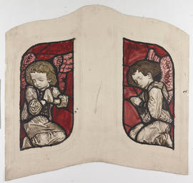 Stained glass cartoon (with angels)