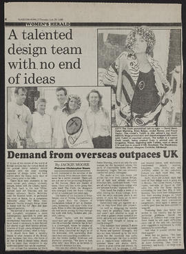 News cutting 'A talented design team with no end of ideas'
