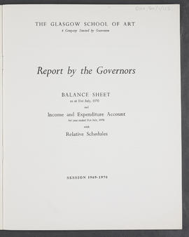 Annual Report 1969-70 (Flyleaf, Page 1, Version 1)