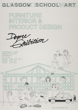Poster for the furniture, interior and product design degree show