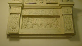 Plaster cast of panel decorated with putti and birds