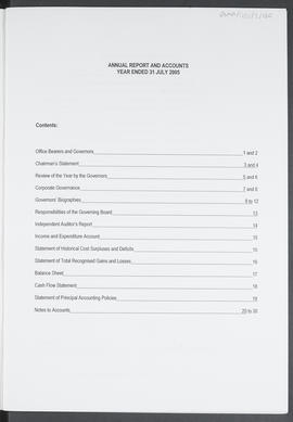 Annual Report 2004-2005 (Flyleaf, Page 1)
