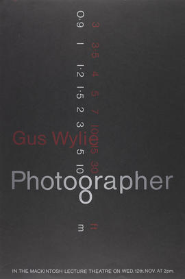 Poster for a lecture by Gus Wylie