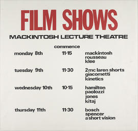 Section of a poster advertising a series of film screenings at The Glasgow School Of Art