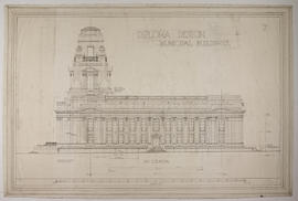 Diploma design: Municipal buildings - side elevation