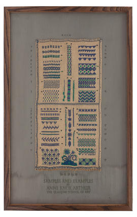 Navy and green embroidery display (Version 1)