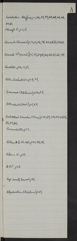 Minutes, Aug 1937-Jul 1945 (Index, Page 1, Version 1)