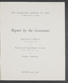 Annual Report and Accounts 1961-62 (Flyleaf, Page 1, Version 1)