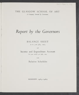 Annual Report  and Accounts 1963-64 (Flyleaf, Page 1, Version 1)