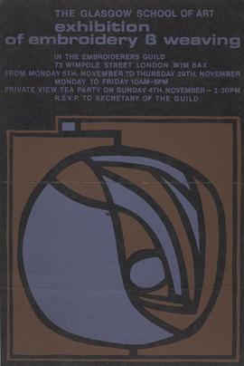 Poster for The Glasgow School of Art's 'Exhibition Of Embroidery And Weaving'
