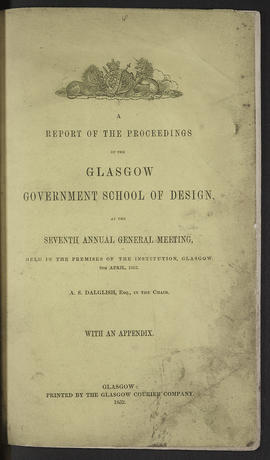 Annual Report 1851-52 (Front cover, Version 1)