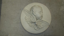 Plaster cast of cherub roundel with wings (Version 1)