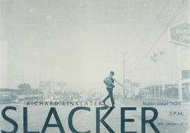 Poster for a film screening of 'Slacker'
