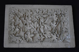 Plaster cast of framed decorative relief panel with leaves (Version 2)