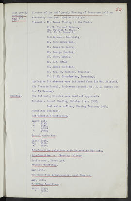 Minutes, May 1909-Jun 1911 (Page 23, Version 1)