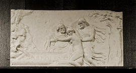 Plaster cast of panel scene with figures (Version 1)